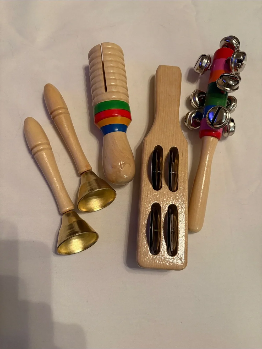 Multicolor Kids Wooden Musical Instrument Set with backpack.